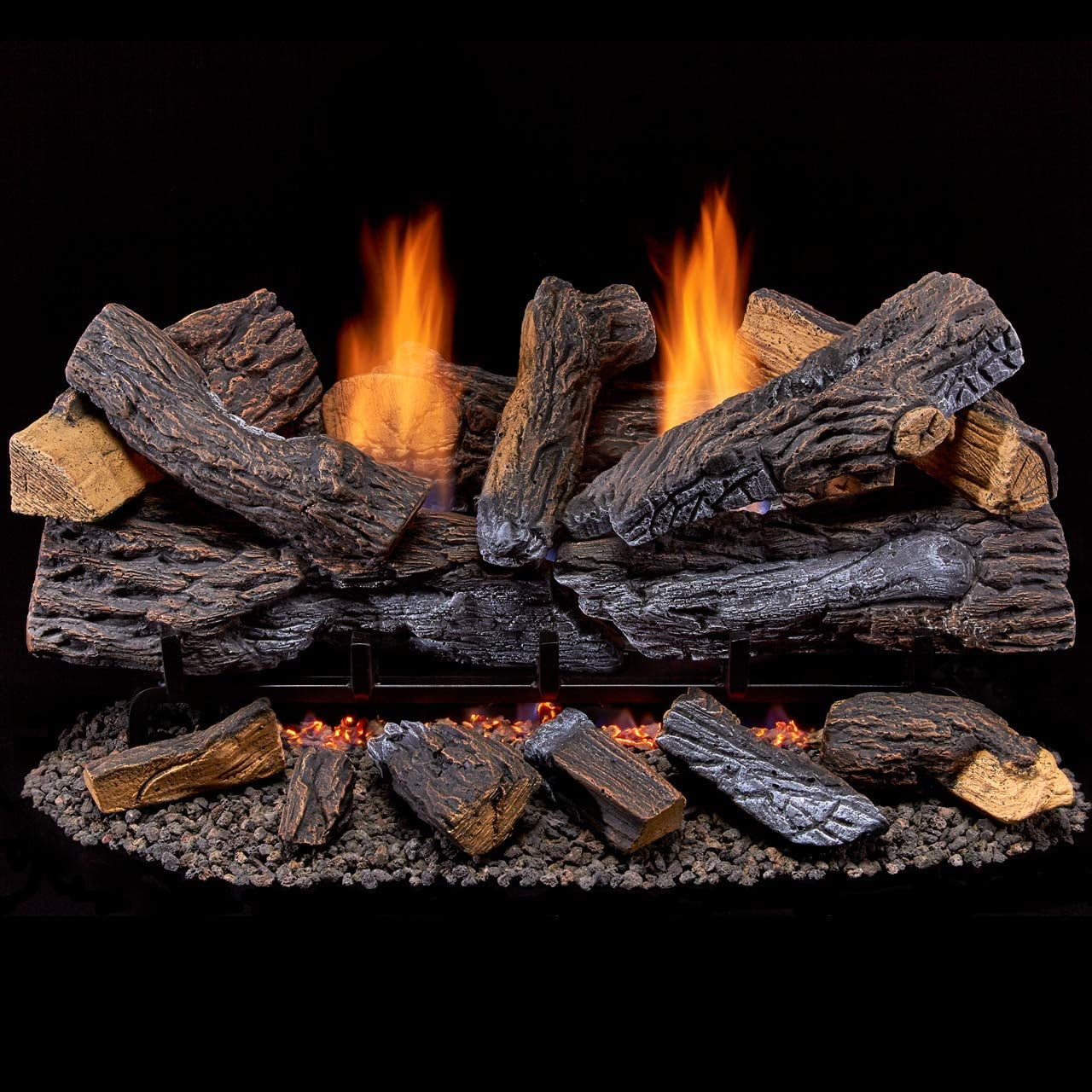 Duluth Ventless Dual Fuel Gas Log Set 18 in. Split Red Oak