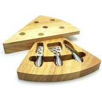 Premium Rubber Wood Cheese Board Set - Wooden Charcuterie Platter Serving Tray with Cutlery Set - Perfect for Birthday, Housewarming & Wedding Gifts, Can Be Used in Sets forming a Center Piece