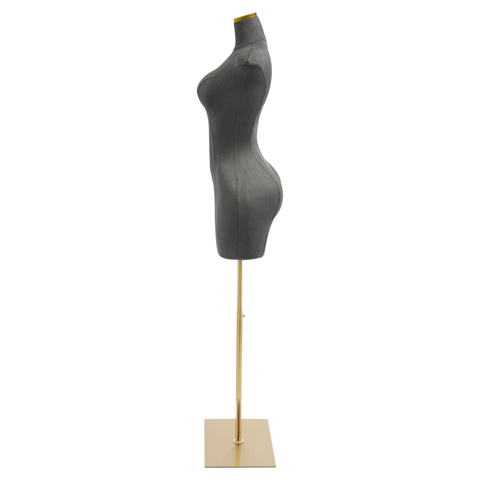 1 PCS Grey Female Mannequin Model with Stand, Half-length Model, Mannequin Dress Form, Total Adjustable Height: 150-210cm/59.06-82.68 in