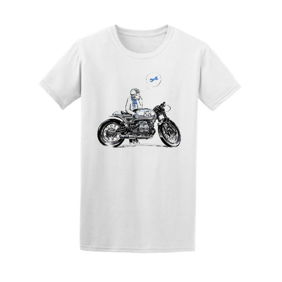 Boy Next To Motorcycle Tee Men's -Image by Shutterstock