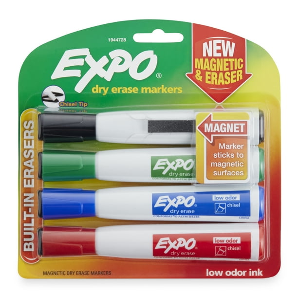 Expo Dry Erase Markers, Chisel Tip, 4 Count