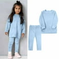 thumbnail image 3 of MEZZALL Velvet 2PCS Set For Girls Fall Winter Casual Outfit For Kids Soft And Stylish Baby Clothes Relaxed Fit Toddler Dailywear, Sky Blue, 2-3 Years, 3 of 4