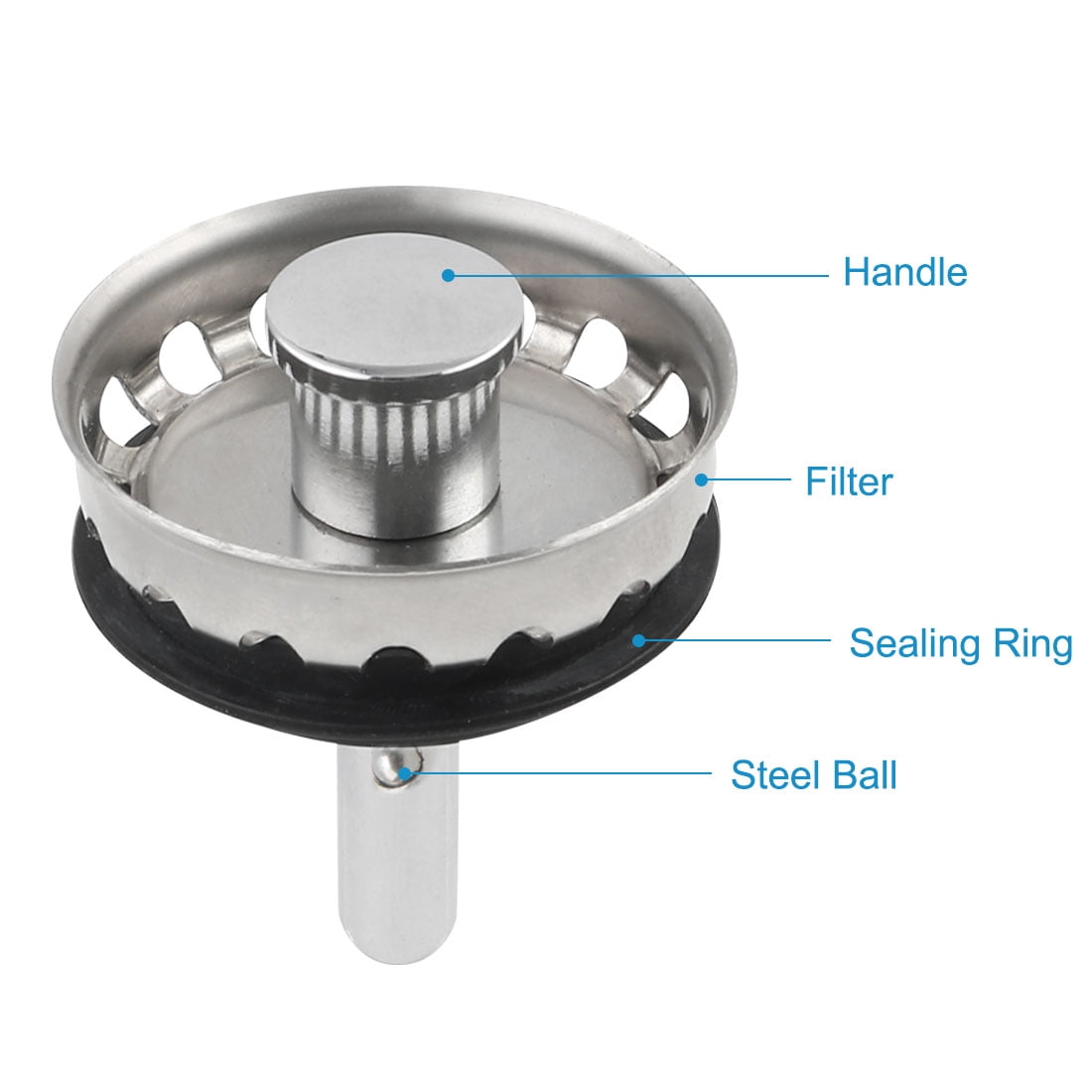 Unique Bargains Kitchen Sink Strainer Stainless Steel Mesh Drain Stopper