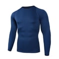 thumbnail image 5 of hoksml Men's Raglan Long Sleeve Compression Shirt, Crew Neck Back Mesh Panel Slim Cut Quick Dry Athletic Base Layer in Solid Colors, 5 of 8