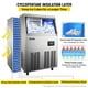 thumbnail image 4 of Tuspuzz 110V máquina de hielo comercial 120-130LBS/24H con 33LBS Bin, de acero inoxidable de funcionamiento automático bajo la máquina de hielo de contador para Home Bar, Incluye filtro de agua, pala, 4 of 9