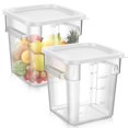thumbnail image 1 of FoldTier 2 Pcs Contenants de Stockage Alimentaire Carrés Polycarbonate Transparent avec Couvercle Rangement Commercial avec Graduations, 1 of 8