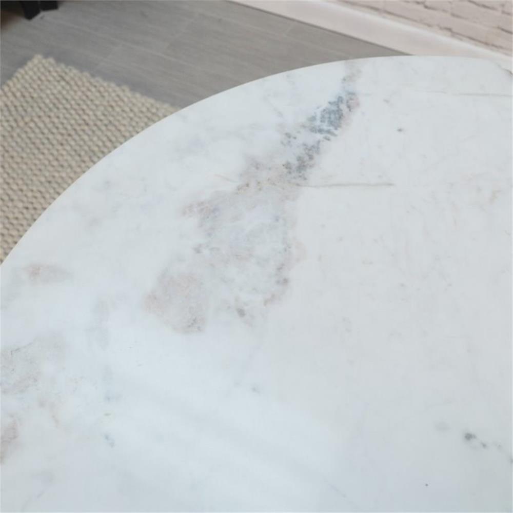 Pemberley Row Marble White Dining Table Round 36" Unassembled