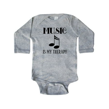 

Inktastic Music is My Therapy Gift Gift Baby Boy or Baby Girl Long Sleeve Bodysuit