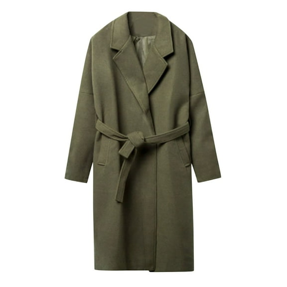 Fgnfyis Winter Coats for Men Mens Long Thick Warm Woolen Coat Heavyweight Overcoat for Cold Weather Mens Jacket Green XL