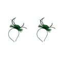 thumbnail image 3 of pitrice 1/2/3/5 Maille Fascinator Femmes Coiffure Prom Maquillage Nuptiale Scène Réglable Performance Photo Coiffe Fille Bande de Cheveux Vert Foncé 2PCS, 3 of 6