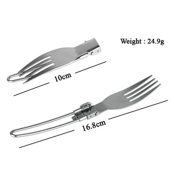 Stainless Steel Folding Camping Spoon fork Flatware Cutlery Utensil Set with Bag