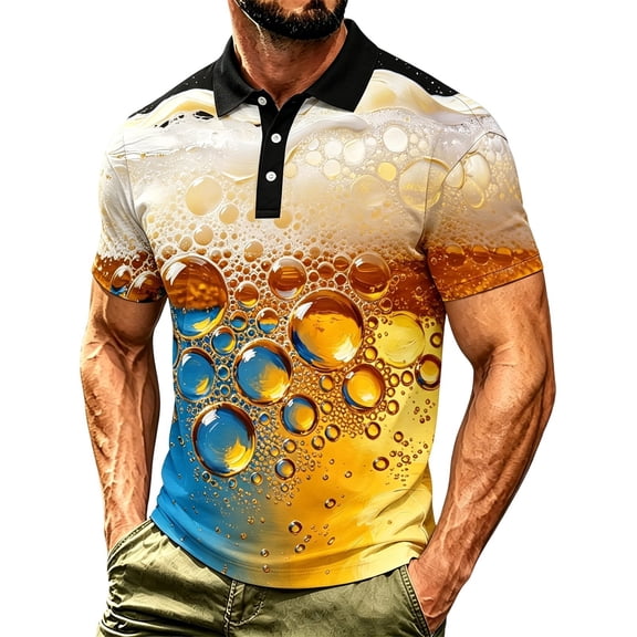 Mens Golf Polo Shirts Funny Moisture Wicking Golf Shirts Performance Quick-Dry Short Sleeve Polo Shirts