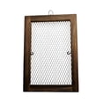 thumbnail image 1 of Soporte para colgar un tablero con diseño de helecho cuerno de ciervo, de madera, vertical, para decoración del hogar, con marco de malla metálica. 35cm x 25cm, 1 of 8