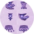 thumbnail image 1 of Ahgly Company Indoor Round Patterned Tyrian Purple Area Rugs, 5' Round, 1 of 6