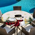 thumbnail image 3 of Round Fitted Tablecloths with Elastic Edge Snowman Christmas Tree Oil-Proof Waterproof Wipeable Table Cover for Kitchen Dining Party Decor Winter Snowflake Table Clothes,36" - 44", 3 of 9