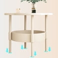 thumbnail image 5 of Plastic Bedside Table with Double Layer Storage, Small Mobile Side Table for Bedroom Living Room Sofa, White Compact Cabinet 18.5x18.5x14.57in, 5 of 9