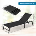 thumbnail image 3 of Costway 2 Pcs Chaises Longues Inclinables Chaise Inclinable de Patio Pliante avec Dossier à 5 Positions Noir, 3 of 9
