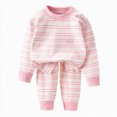 thumbnail image 3 of NOLDARES Toddler Girl Boys Pajamas Set Kids PJs Fall Winter Sleepwear 2 Piece Long Sleeve Top and Pants Jammies(H089-Pink), 3 of 8