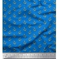 thumbnail image 1 of Soimoi Blue Rayon Fabric Anchor Hook Nautical Printed Fabric 1 Yard 42 Inch Wide, 1 of 3