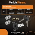 thumbnail image 3 of maXpeedingrods Ignition Switch Lock Cylinder 2 Front Door Lock Cylinders and Keys for Chevy Silverado, Tahoe, Suburban, GMC Sierra, Replaces OE# 704600, 702912, 598007 (No Chip), 3 of 9