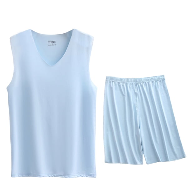 Conjunto Deportivo de los Hombres, Moda Casual de Color Sólido Cuello en V sin Mangas de Elasticidad Superior para el Desgaste Al Aire Libre, Traje Atlético de Humedad