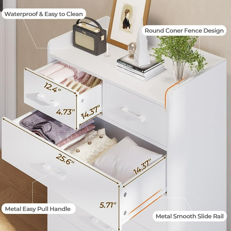 vertical white dresser Wood Cabinet Face Modern chest of 6 drawers can be placed anywhere in your home to play a role Walsunny 5 Drawer Vertical Dresser