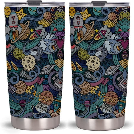 

20oz Cartoon Rocket Tumbler Cup With Lid Stainless Steel Double Wall Vacuum Thermos Insulated Travel Coffee Mug(Cartoon Rocket Tumbler )One Tumbler Cup