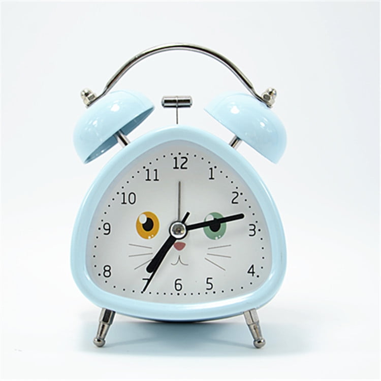 TIMPCV 3 Inch Triangular Retro Analog Alarm Clock, Bedside Alarm Clock