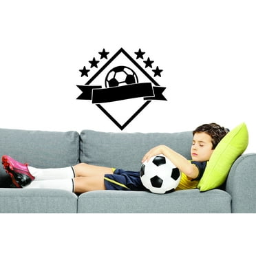 Custom Wall Decal Sticker : Soccer Ball Design Boy Girl Bedroom Sport 12x18"