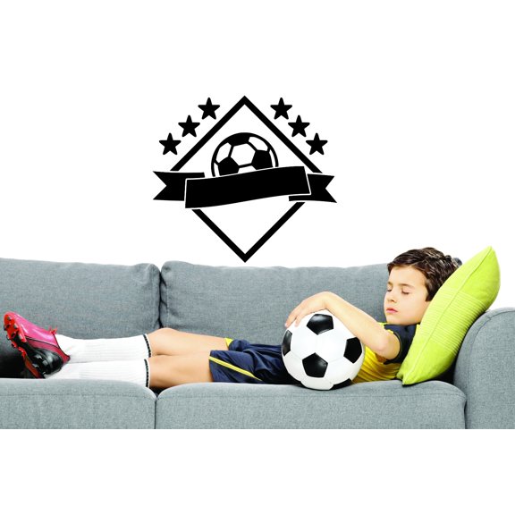 Custom Wall Decal : Soccer Ball Design Boy Girl Bedroom Sport 20x30 Inches