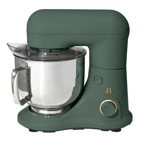 Beautiful 5.3 qt Stand Mixer, Thyme Green with Flat Beater, Dough Hook, Balloon Whisk