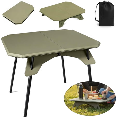 GKXLH Portable Camping Table Folding Outdoor Picnic Table with Detachable Legs & Carry Bag Adjustable Height Camp Table for Beach BBQ Party Patio (Green)