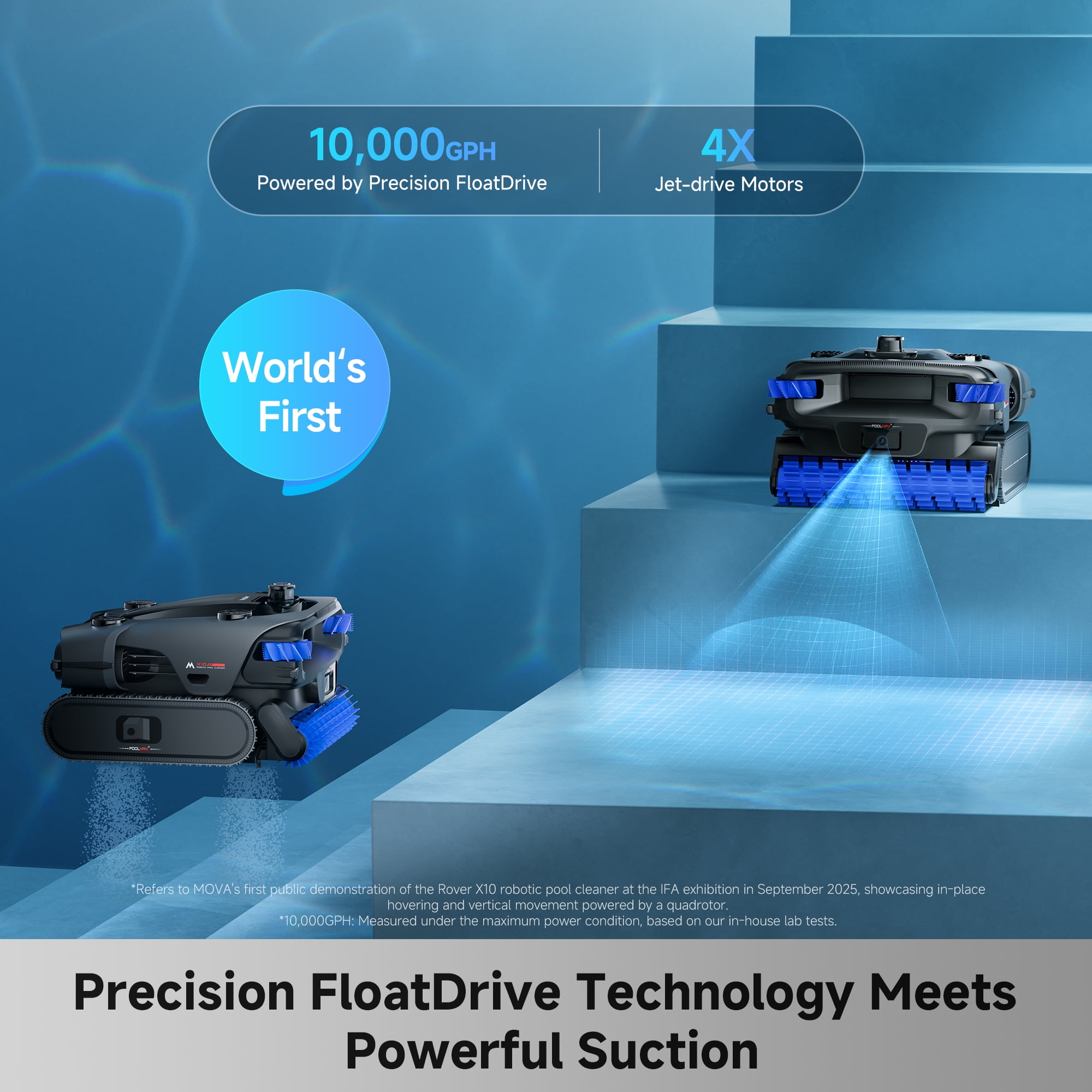 MOVA Rover X10 Robotic Pool Cleaner, 7-in-1 OMNI Clean