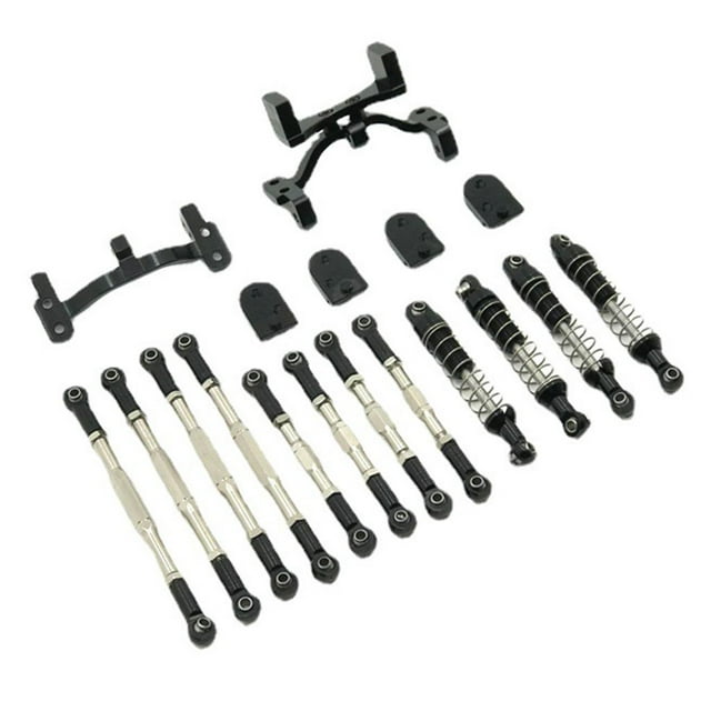 varilla de tracción de dirección 14 / Set Amortiguador De Barra De Tracción De Metal Para WPL C34 C44 1/16 RC Car Negro