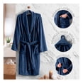 thumbnail image 3 of Bata de Baño Suave, Absorbente y de Secado Rápido, Unisex Real Textil (Azul Marino, Unitalla), 3 of 6