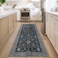 thumbnail image 3 of Runner Rug for Hallways Machine Washable, 2x5 Non Slip Boho Vintage Lightweight Washable Runners, Thin Floor Runners for Entryway Hallway Bathroom Laundry Room Corridor, Charcoal Charcoal 2X5, 3 of 5