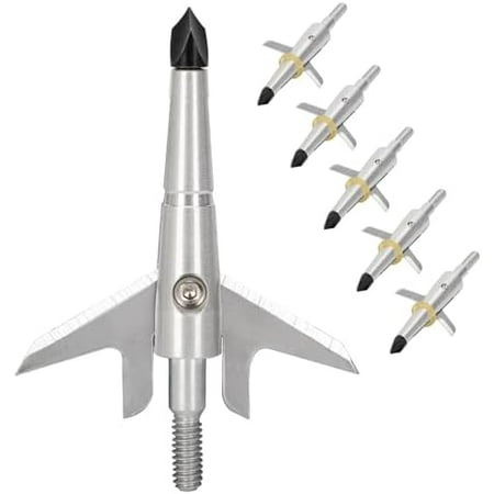 6 Pcs 100 Grain Expandable Broadhead Replacement for swacker 1 ¾-inch Cutting Broadhead 1 ¾-inch Cutting Diameter Broadheads Arrow Heads for Traditional Bows and Compound Bow$$Other