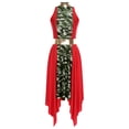 thumbnail image 3 of iiniim Robe de Danse de Louange pour Femmes Adultes Col Montant Ourlet Irrégulier Costume de Performance Liturgique Rouge TTG, 3 of 7