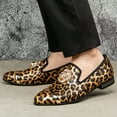 thumbnail image 5 of Men’s Leopard Loafers Shoes Loafers for Men Wedding Dress Shoes with Metal Embellishments Party Luxury Loafer Shoes, Brown-02, 11 US, 5 of 5
