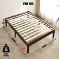 thumbnail image 2 of Stella Solid Pine Wood Full Platform Bed Frame - Mahogany, 2 of 7