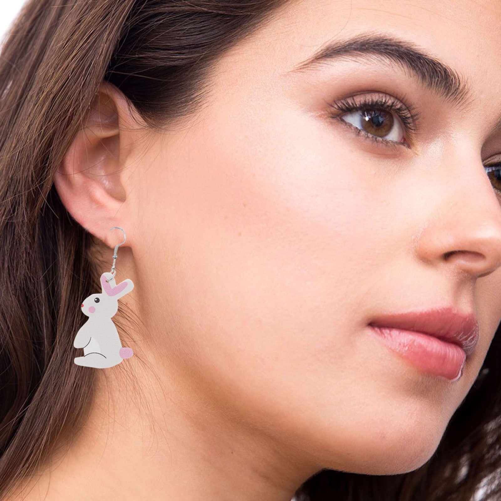 Dangle Earrings Swarovski Bunny Earrings Swarovski Crystal Purple