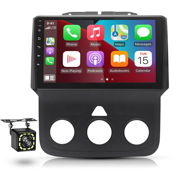 LICHENGTAI Android 12 Car Radio Compatible with Dodge Ram 2013-2019 1500 2500 3500, Support Wireless CarPlay Android Auto, 9-Inch Car Stereo with GPS FM WiFi USB SWC, 2 32GB