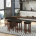 thumbnail image 6 of Costway Bar Stools Set of 2 Counter Height Stools with Round Seat & Footrest for Kitchen Black, 6 of 9