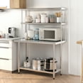 thumbnail image 3 of Costway 48" 2-Tier Overshelf for Prep & Worktable Stainless Steel Adjustable Lower Shelf, 3 of 10