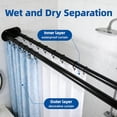 thumbnail image 5 of Double Shower Curtain Rod 30 to 105 Inches, Adjustable Wall Mounted Double Shower Rod, Heavy Duty and Rustproof Shower Curtain Pole for Bathroom, Laundry Room, Bathtub, Black, 5 of 8