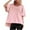 Pink, variant on BVOFAR Women's Oversized Round Neck T-Shirts 2025 Summer Casual Short Sleeve Tops Solid Color Side Slit Loose Fit Tee Shirts