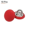 thumbnail image 3 of Uxcell 10 piezas 16L botón de tela cubierto de 10 mm 3/8" redondo con shank de metal, botones de costura de satén para manualidades de bricolaje para trajes de boda, vestidos, blusas, suéteres, rojo, 3 of 7