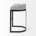thumbnail image 3 of Light Gray Bar Stool with Black Metal Base, 3 of 8