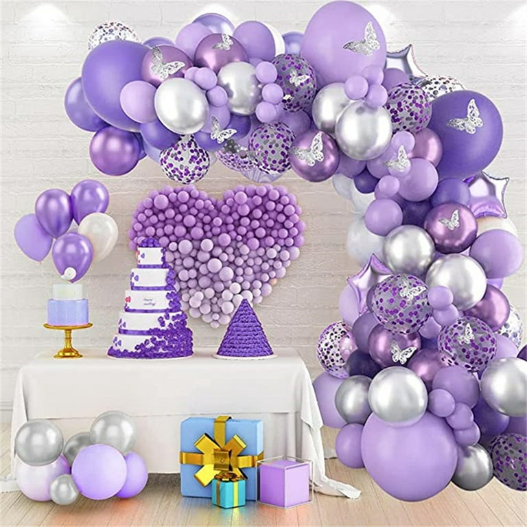 Kit de violet ballon Garland 130 PCS Pearl Or Blanc Violet de