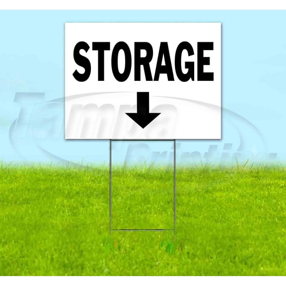 Storage Down (18" x 24") Yard Sign, Includes Metal Step Stake